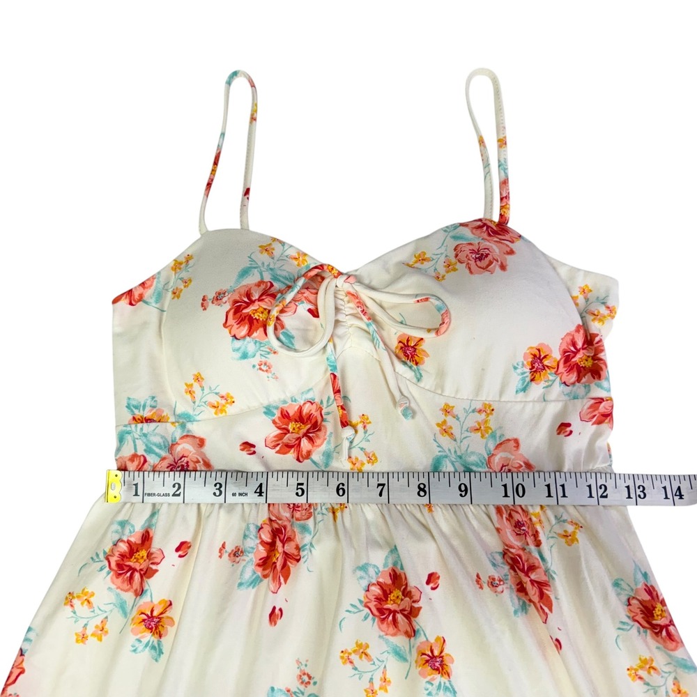 Floral Babydoll Smocked Tiered Mini Dress Coquette Cottagecore Fairy Romantic 5 - Picture 7 of 8